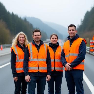 Austria Road Insights Team auf der Autobahn